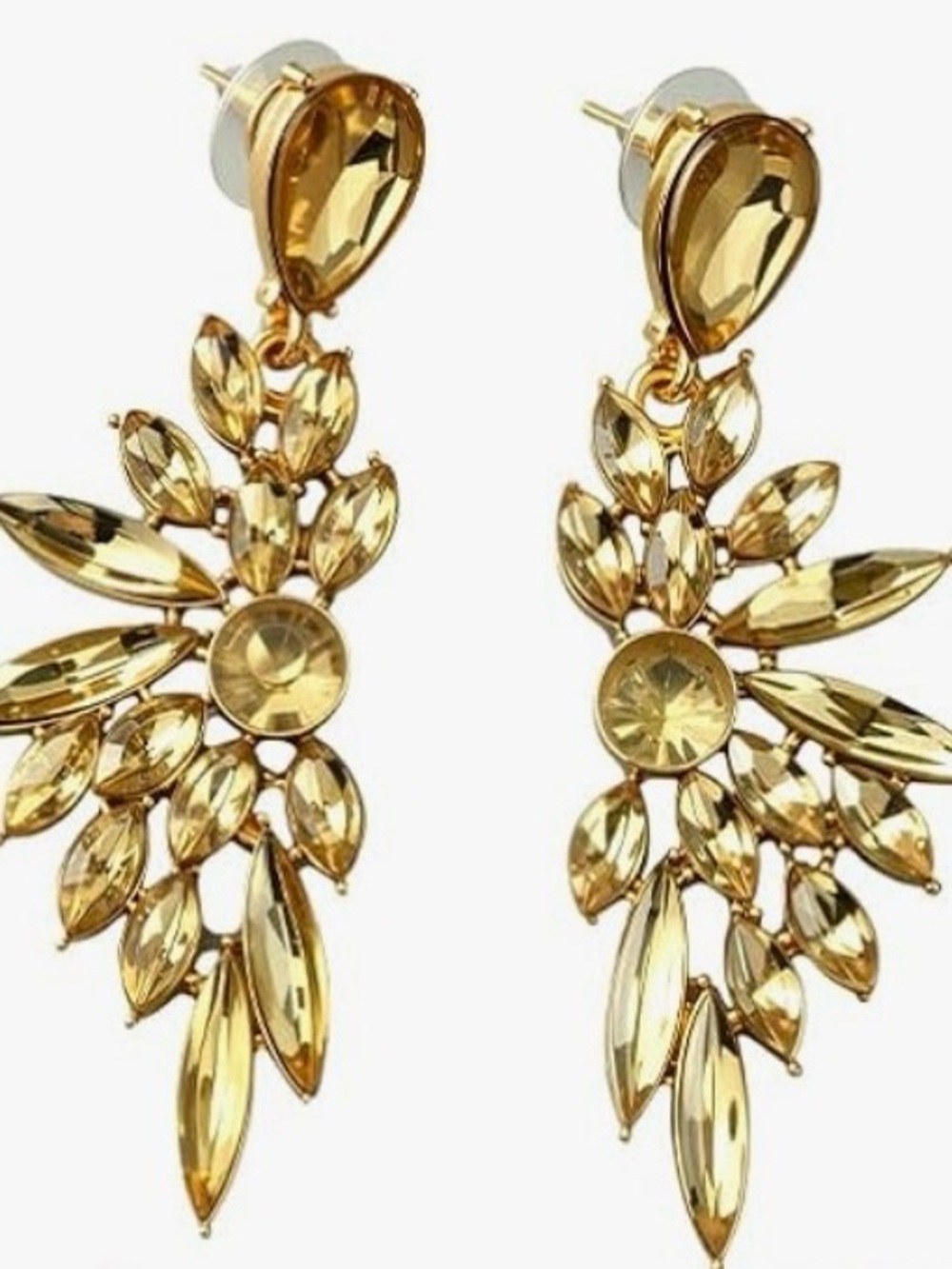Amber Rhinestone Stud Earrings*